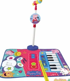Alfombra 3 en 1 peppa pig microfono 40/70cm, bateria y teclado - 82x59 cm.
