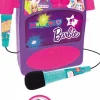 Altavoz inalambrico barbie 2 micros con luz - entrada para mp3 y móvil