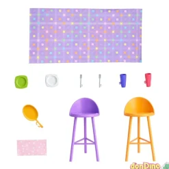 Apartamento barbie c/muñeca 66x43 cm. - 360º - 4 zonas de juego