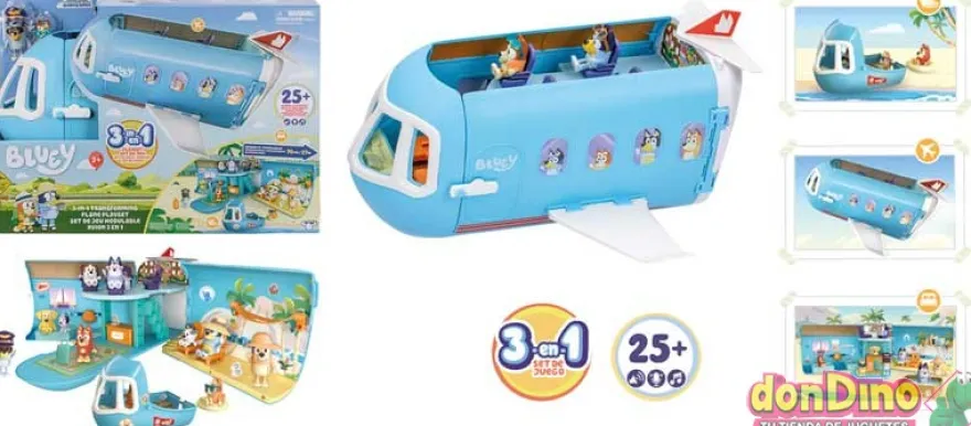 Avion 3 en 1 bluey 70 cm. - +25 sonidos y frases