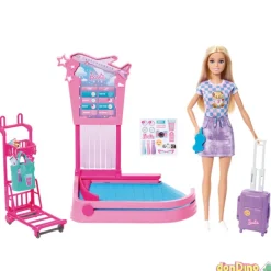 Barbie recogida de equipaje familia y amigos