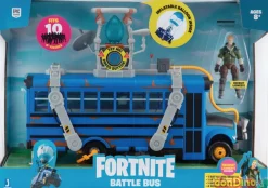 Battle bus fortnite con figura jonesy y globo inflable - luz y sonido