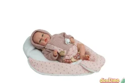 Bebe reborn luna 40 cm. con manta nido rosa
