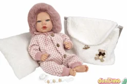 Bebe reborn manuela 40 cm. rosa c/bolso y cojin
