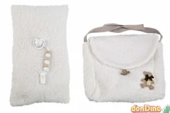 Bebe reborn manuela 40 cm. rosa c/bolso y cojin