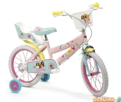 Bicicleta 16'' barbie 110-120 cm.- c/portamuñeca y cesta