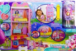 Cafeteria&casa ciudad enchantimals city tails- 71 cm. - 15 pzas. - c/muñeca