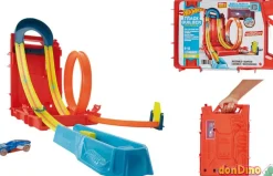 Caja de acrobacias bidon hot wheels track builder - con 1 vehículo