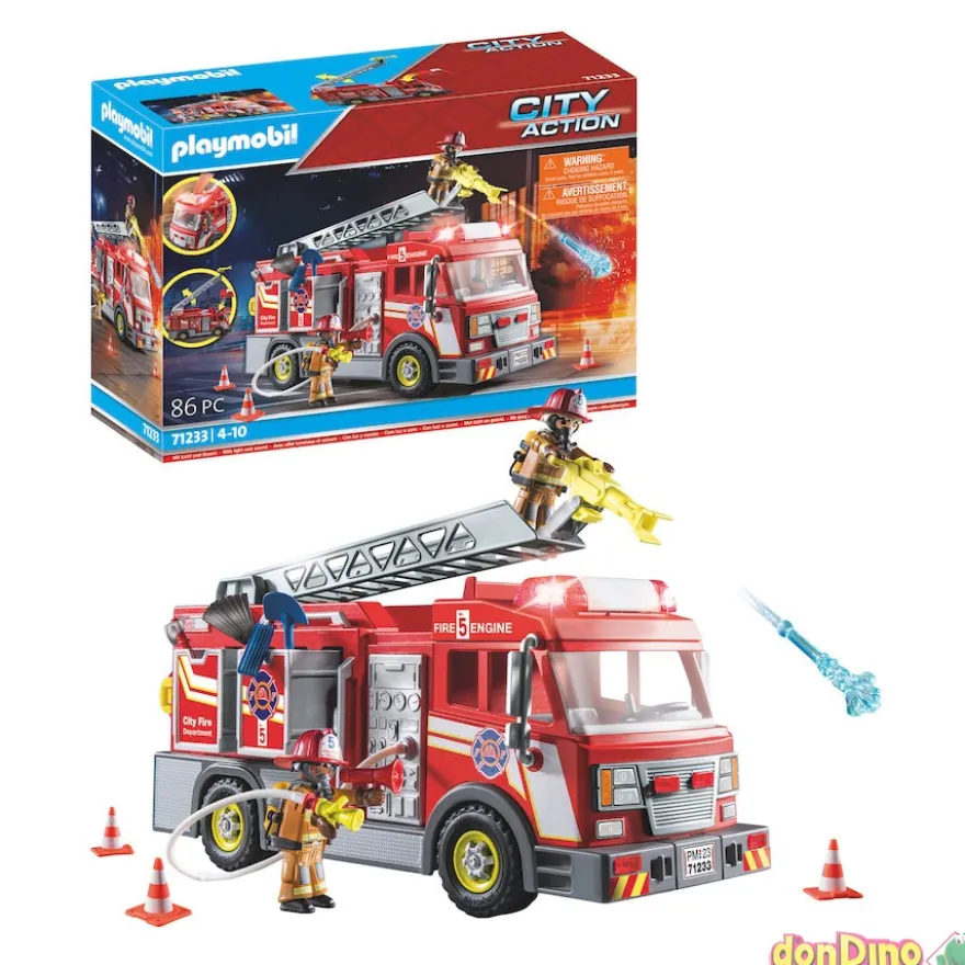Camion de bomberos playmobil city action - 86 pzas. - luz y sonido