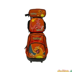 Carrito mochila pokemon 3 piezas con portatodo y bandolera