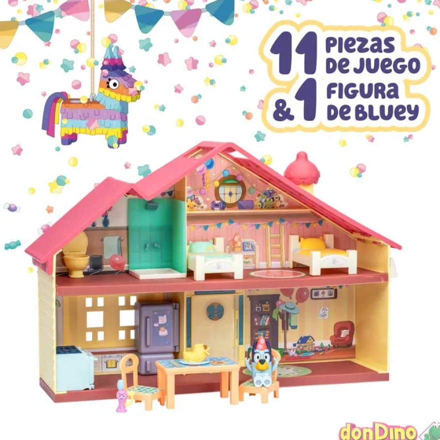 Casa celebracion bluey 11 pzas. y 1 figura de bluey