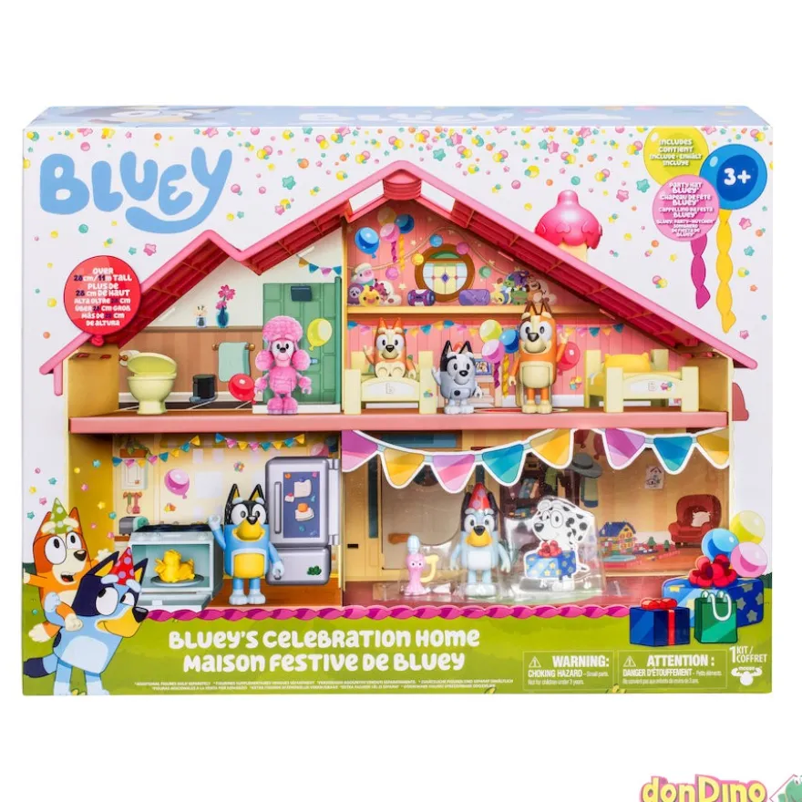 Casa celebracion bluey 11 pzas. y 1 figura de bluey