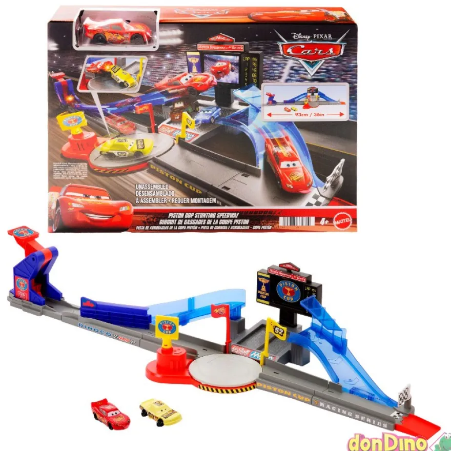Circuito de acrobacias de la copa pistón cars disney - con rayo mcqueen - 93 cm.