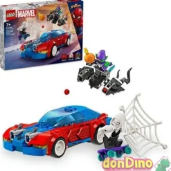 Coche carreras spider-man lego vs duende verde