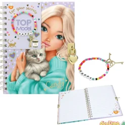 Diario con candado y pulsera top model