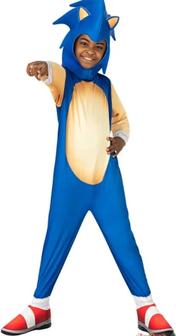 Disfraz sonic 7-8 años traje con cubrezapatos y capucha