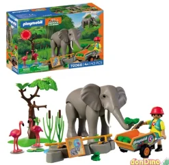 Elefante con cuidadora playmobil animal & friends - 43 pzas.