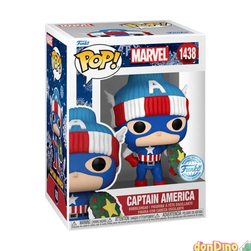 Funko pop capitan america c/cinta de navidad (1438) marvel