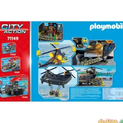 Helicoptero banana fuerza especial playmobil city action - 117 pzas. luz y sonido
