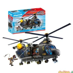Helicoptero banana fuerza especial playmobil city action - 117 pzas. luz y sonido