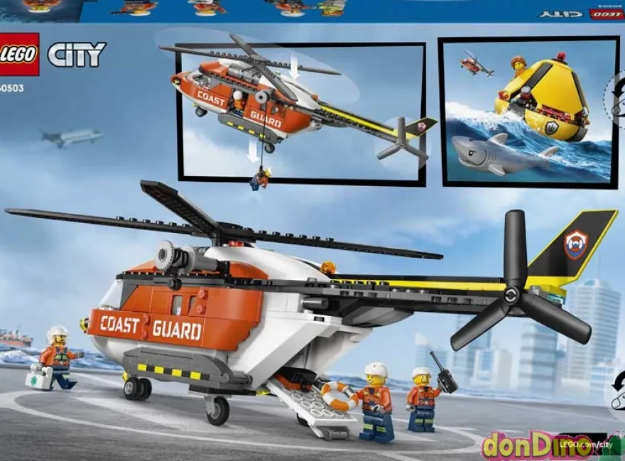 Helicóptero de Guardacostas Lego City 551 pzas.