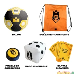 Juego oficial kings league infojobs c/balon,cartas,dado hinchable,pulsador,bolsa