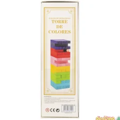 Juego torre de colores madera 48 pzas.
