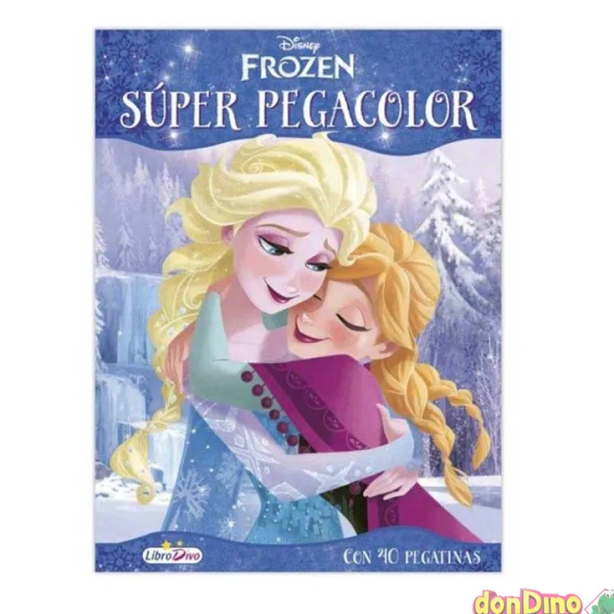 Libro super pegacolor frozen c/40 pegatinas