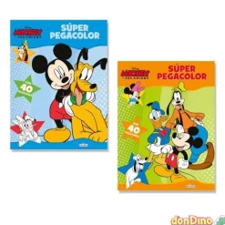 Libro super pegacolor mickey&amigos c/40 pegatinas