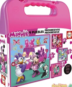 Maleta 4 puzzles progresivos minnie acabado brillante, 12-16-20-25
