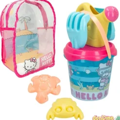 Mochila hello kitty c/cubo playa c/accesorios y regadera