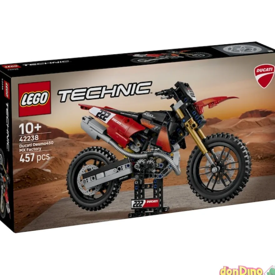 Moto ducati desmo450 mx factory lego technic 457 pzas.