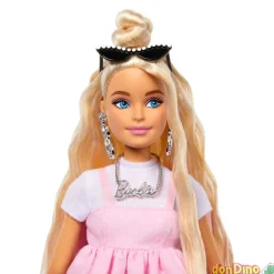 Muñeca barbie deluxe style lazo vestido rosa