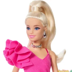 Muñeca barbie deluxe style vestido rosa asimétrico