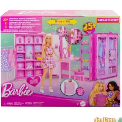 Muñeca barbie dream closet 25 pzas. vestidos y accesorios - 90 cm.