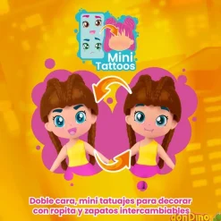 Muñeca girl pinypon top surtidas deco mini tattoos