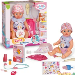 Muñeca lena cuidaditos baby born 14 accesorios