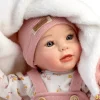 Muñeca reborn nadia 38 cm. con manta - cuerpo de tela