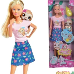 Muñeca steffi con amigo perezoso 29 cm.