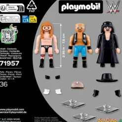 Multipack 3 figuras wwe playmobil undertaker,stone cold,triple h - 37 pzas.