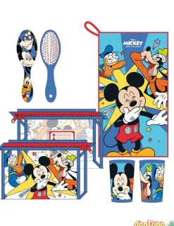 Neceser aseo viaje mickey y amigos vaso, cepillo y toalla