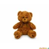 Oso peluche marron 28 cm. rizado tostado con lazo