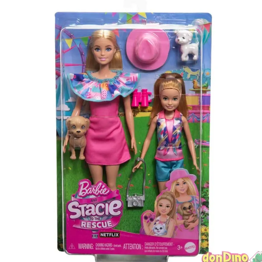 Pack barbie y stacie al rescate c/accesorios