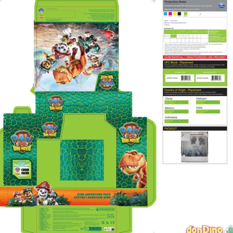 Pack dino aventuras patrulla canina la dino película