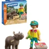 Pack duo cuidador con rinoceronte playmobil - 10 pzas.