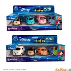 Pack 4 vehiculos mini cutes disney pull back