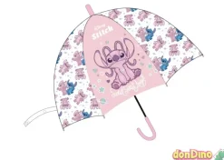 Paraguas stitch rosa burbuja autom.