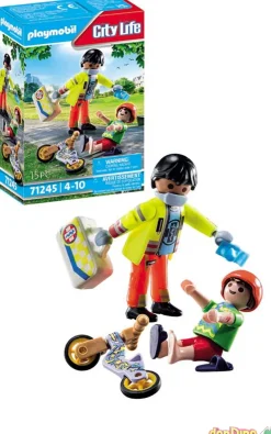 Paramedico con paciente playmobil city life - 15 pzas.