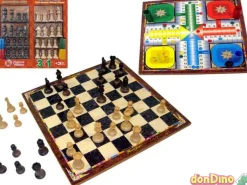 Parchis-ajedrez-damas c/accesorios 3 en 1 - tablero 32 cm.