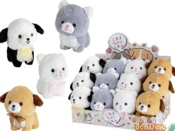 Peluche perrito/gatito bonito 19 cm surtidos